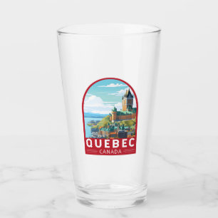 Quebec Canada Travel Art Vintage Glas
