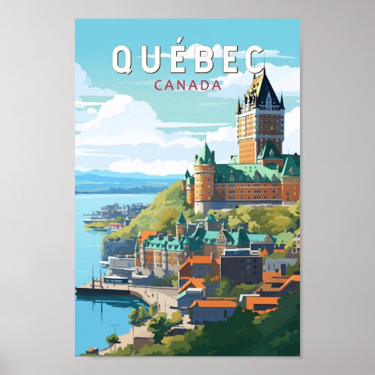 Quebec Canada Travel Art Vintage Poster (Voorkant)