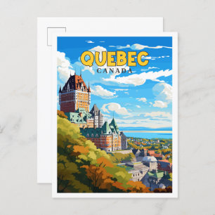 Quebec Canada vintage reisillustratie Briefkaart