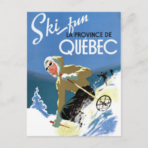Quebec Canada Vintage Travel Poster teruggezet Briefkaart