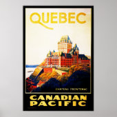 QUEBEC Chateau Frontenac Resorts Hotel Feestdagen Poster (Voorkant)