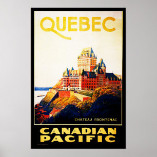 QUEBEC Chateau Frontenac Resorts Hotel Feestdagen Poster