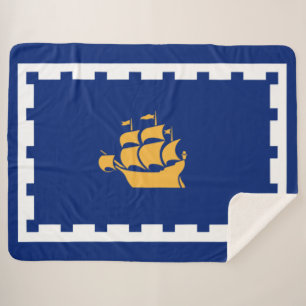 Quebec City Flag (Québec, Canada) Sherpa Deken