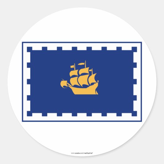 Quebec City Flag Ronde Sticker (Voorkant)