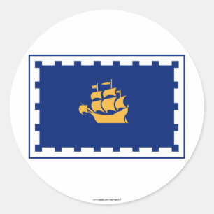 Quebec City Flag Ronde Sticker
