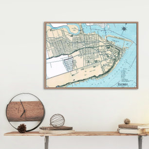 Quebec City Plattegrond 1906 Poster