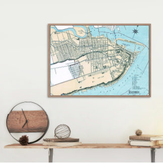 Quebec City Plattegrond 1906 Poster
