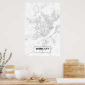 Quebec City, Quebec (zwart op wit) Poster (Keuken)