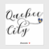 Quebec City vlag in een hart Sticker (Vel)