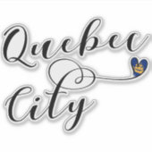 Quebec City vlag in een hart Sticker (Voorkant)