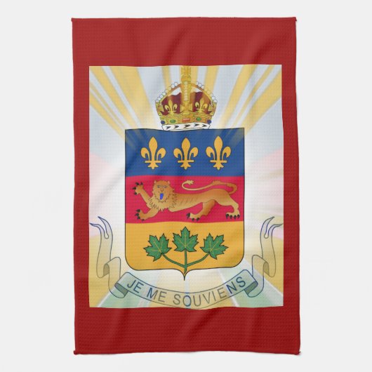 Quebec Coat of Arms Theedoek (Verticaal)