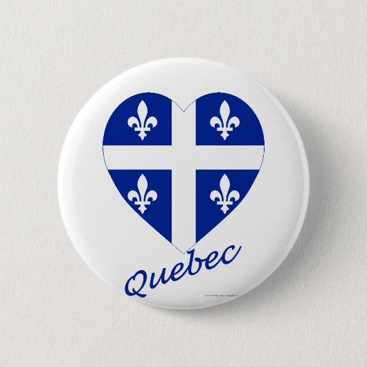 Quebec Flag Heart met naam Ronde Button 5,7 Cm (Voorkant)
