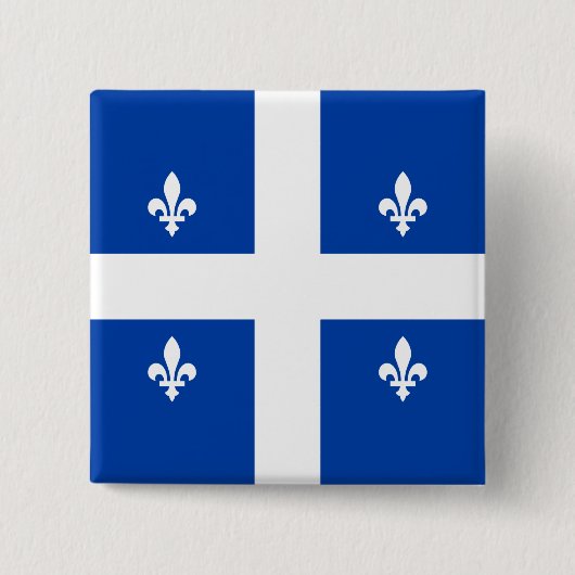 Quebec Flag Vierkante Button 5,1 Cm (Voorkant)