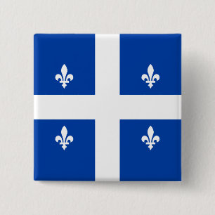 Quebec Flag Vierkante Button 5,1 Cm