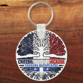 Quebec French France Tree Roots Flag Sleutelhanger (Achterkant)
