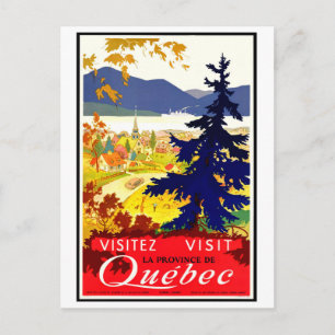 Quebec, landschap, Canada, natuur, vintage reis Briefkaart