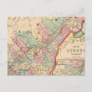 Quebec Map door Mitchell Briefkaart