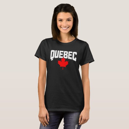 Quebec Maple Leaf Canada Canadian Flag Pride T-shirt (Voorkant volledig)