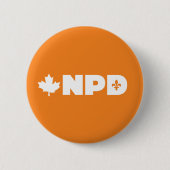 Quebec NDP Pin Ronde Button 5,7 Cm (Voorkant)