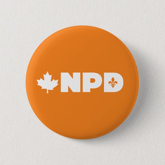 Quebec NDP Pin Ronde Button 5,7 Cm (Voorkant)