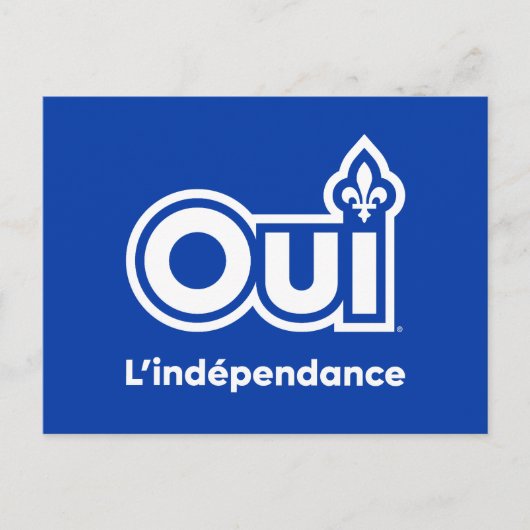 Quebec OUI Onafhankelijkheid Briefkaart (Voorkant)