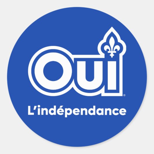 Quebec OUI Ronde Sticker (Voorkant)