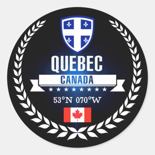 Quebec Ronde Sticker (Voorkant)