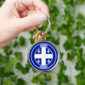 Quebec Round Emblem Sleutelhanger (Hand)