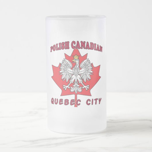 Quebec Stad Pools Canadees Leaf Matglas Bierpul (Center)