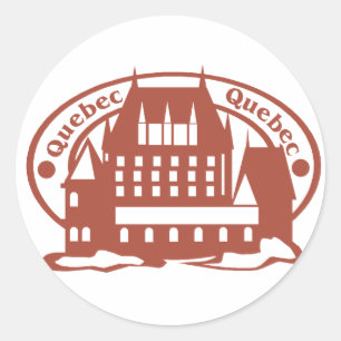 Quebec Stamp Ronde Sticker
