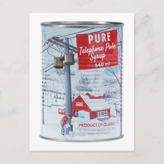 Quebec Telephone Pole Syrup Briefkaart (Voorkant)