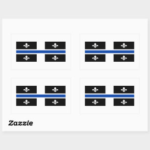 Quebec vlag Blauwe lijn Fleur de Lys Grafische kun Rechthoekige Sticker