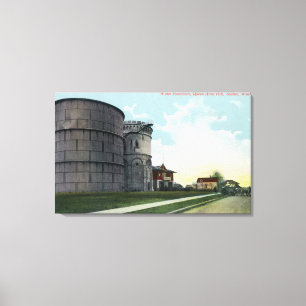 Queen Anne Hill Water Reservoirs Scene Canvas Afdruk