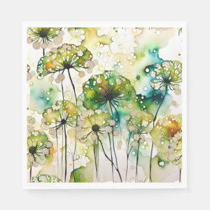 Queen Anne's Lace en Bubbles Abstract Servet