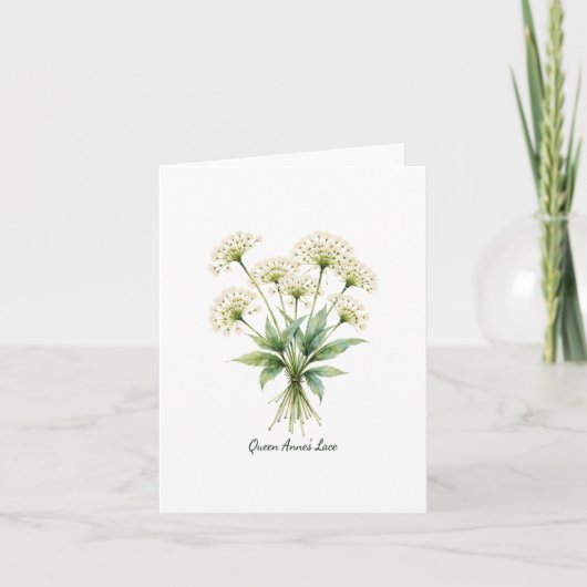 Queen Anne's Lace Floral Blank Note Card (Devant)