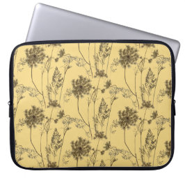 Queen Anne's Lace op een laptophoes (geel) Laptop Sleeve