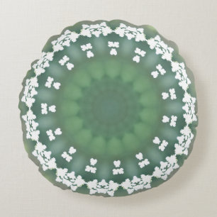 Queen Anne's Lace Spring Abstract Bloemen Elegant Rond Kussen