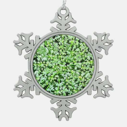 Queen Annes Lace Tin Sneeuwvlok Ornament (Voorkant)