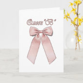 Queen B -  Pink chic bows Kaart (Gele Bloem)