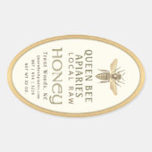 Queen Bee 32 oz Queenline Jar Honey Étiquette Gold (Devant)