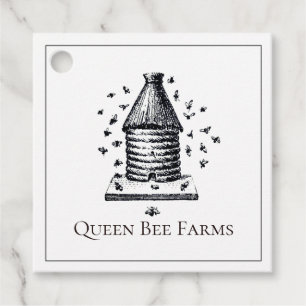 Queen Bee Beehive Imker Honey Products Label