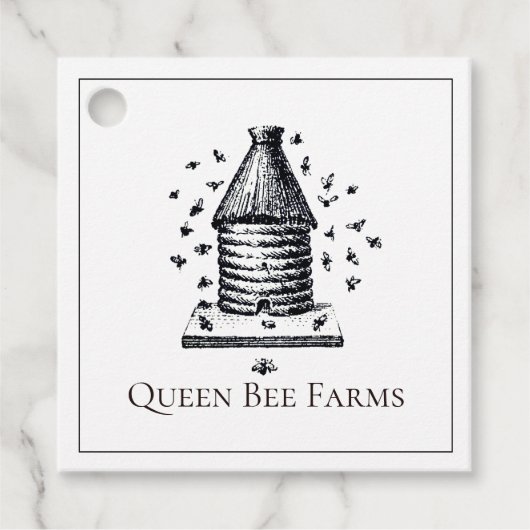 Queen Bee Beehive Imker Honey Products Label (Voorkant)