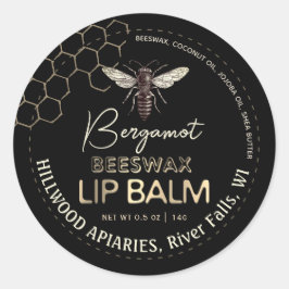 Queen Bee Beeswax Lip Balm Label Honingraat