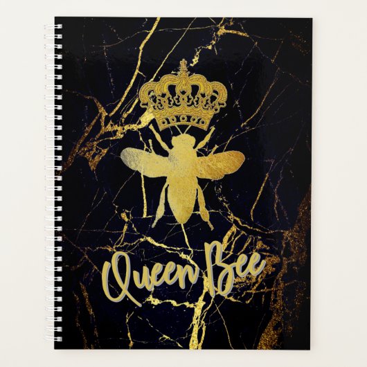 QUEEN BEE Black Marble Planner Calendar (Voorkant)