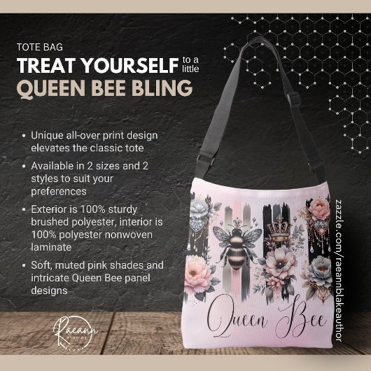 Queen Bee Bling Tote Bag