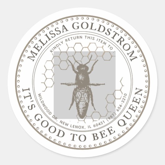 Queen Bee Bon d'être Queen Beekeeper ID Sticker (Devant)