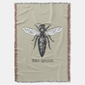 Queen Bee Bug Insect Antiek Illustratie Deken (Voorkant Verticaal)