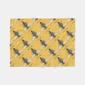 Queen Bee Bug Insect Antiek Illustratie Fleece Deken (Voorkant (Horizontaal))