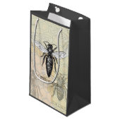 Queen Bee Bug Insect Antiek Illustratie Klein Cadeauzakje (Voorkant Gekanteld)