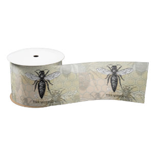 Queen Bee Bug Insect Antiek Illustratie Lint